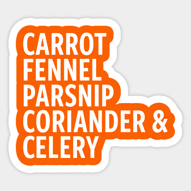 Carrot Family Reunion Sticker by Kale Von Celery